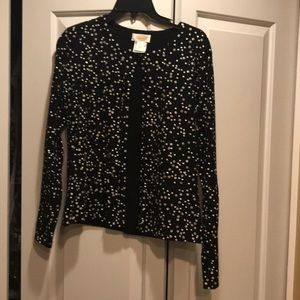 Black sequined button down sweater